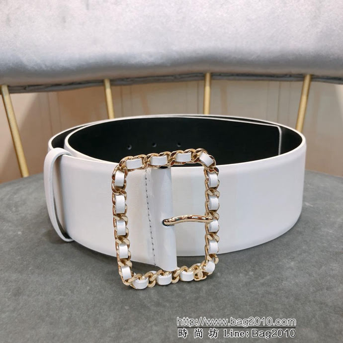 CHANEL香奈兒 19春秋新款 走秀款品時尚腰帶 腰封 鏈條編皮經典扣 牛皮軟腰封  xfp1255